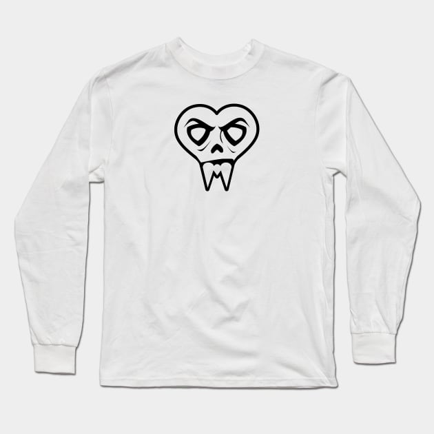 Vampy • B/W on White Long Sleeve T-Shirt by Black Sherbert